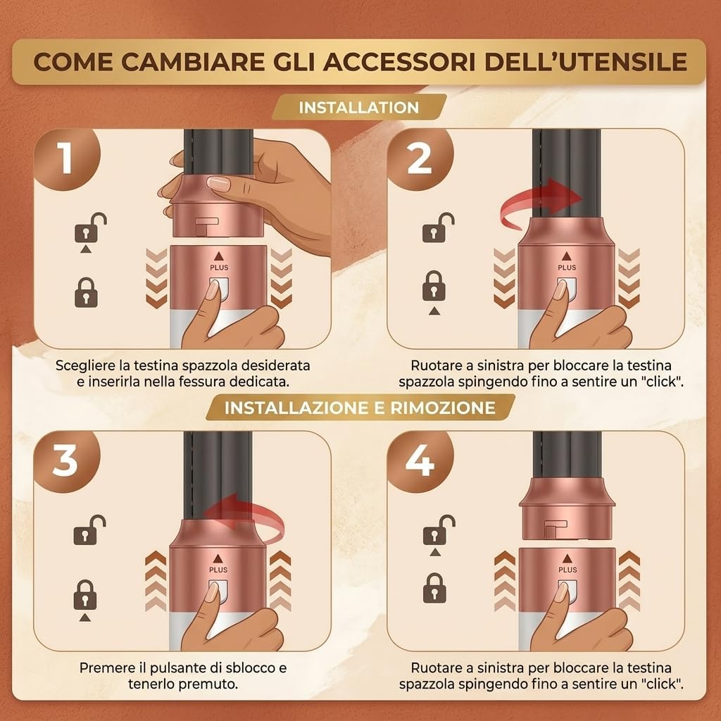 Bellora Beauty Milano MultiStyler 5 in 1—Styler Capelli Multifunzione Con Tecnologia Airflow Per Asciugare Lisciare E Creare Onde Ricci O Look Naturali A Casa (Rosa (Manuale In Inglese))